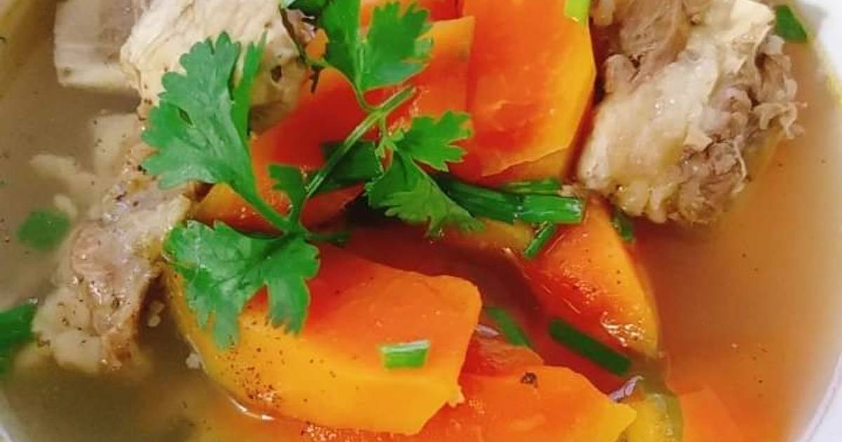 Canh sườn già heo hầm đu đủ