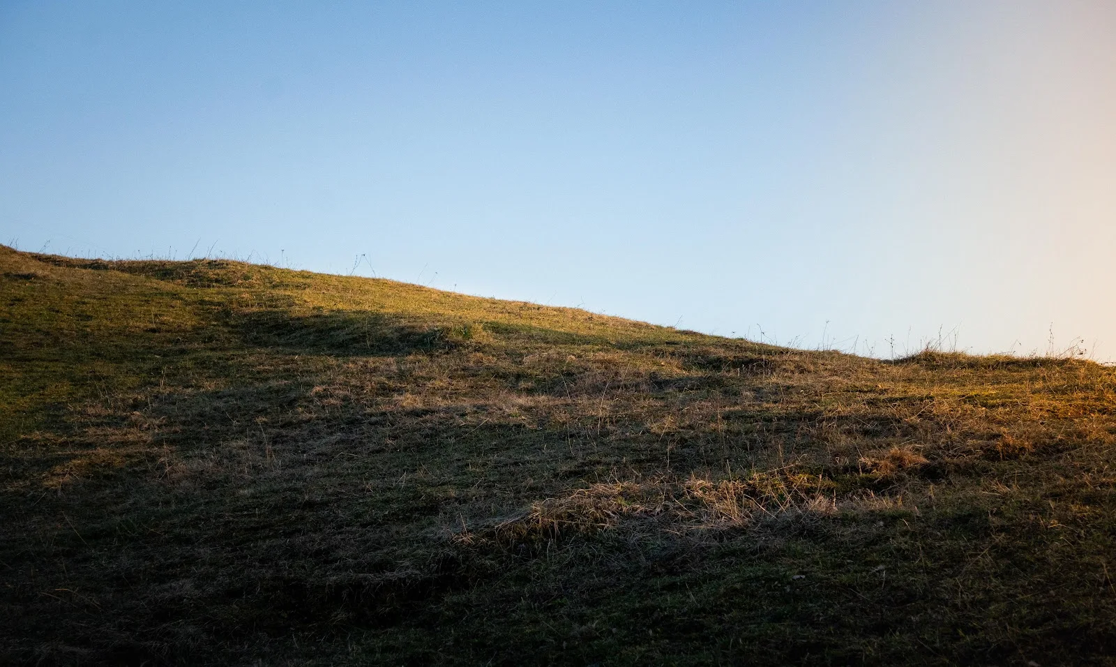 Grassy Hillside Under Blue Sky - Nature Photography 5K Wallpaper (6000x3584)