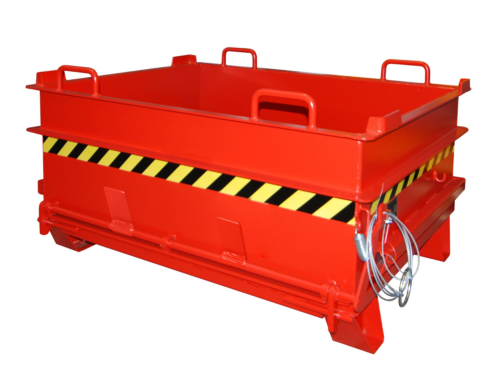 Bouwstofcontainer BC 500 (steenklem-ontgrendeling), gelakt, Vuurrood