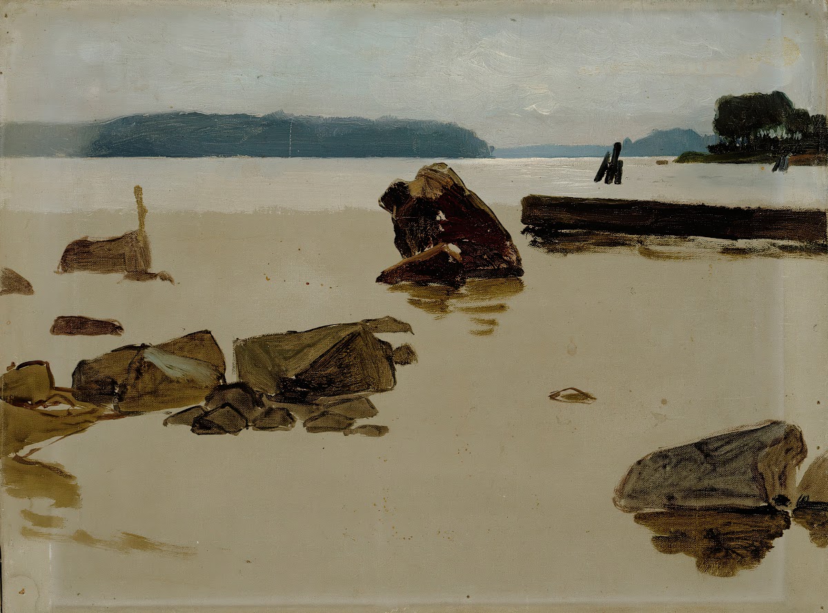 Open Sea off Haikko study for Boys Playing on the Shore 1884