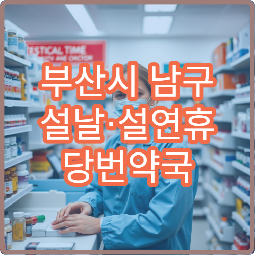 부산시 남구 설날·설연휴 당번약국 찾기｜공휴일 약국 영업 정보