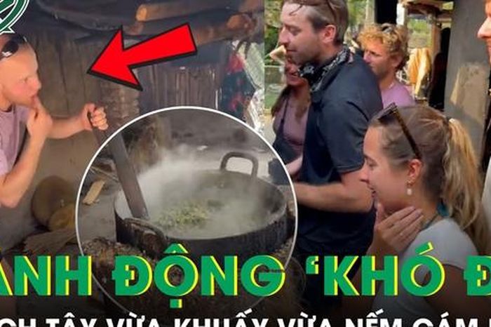Khoảnh khắc vừa khuấy vừa nếm cám lợn của khách Tây khiến ai xem cũng bật cười - Báo Sức Khỏe &amp; Đời Sống