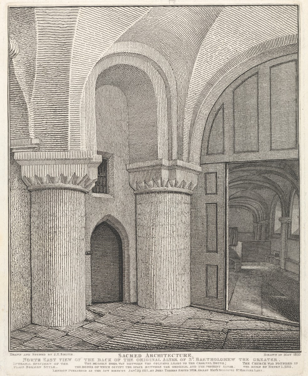 Northeast View of the Back of the Original Altar of St Barts the Great 1811