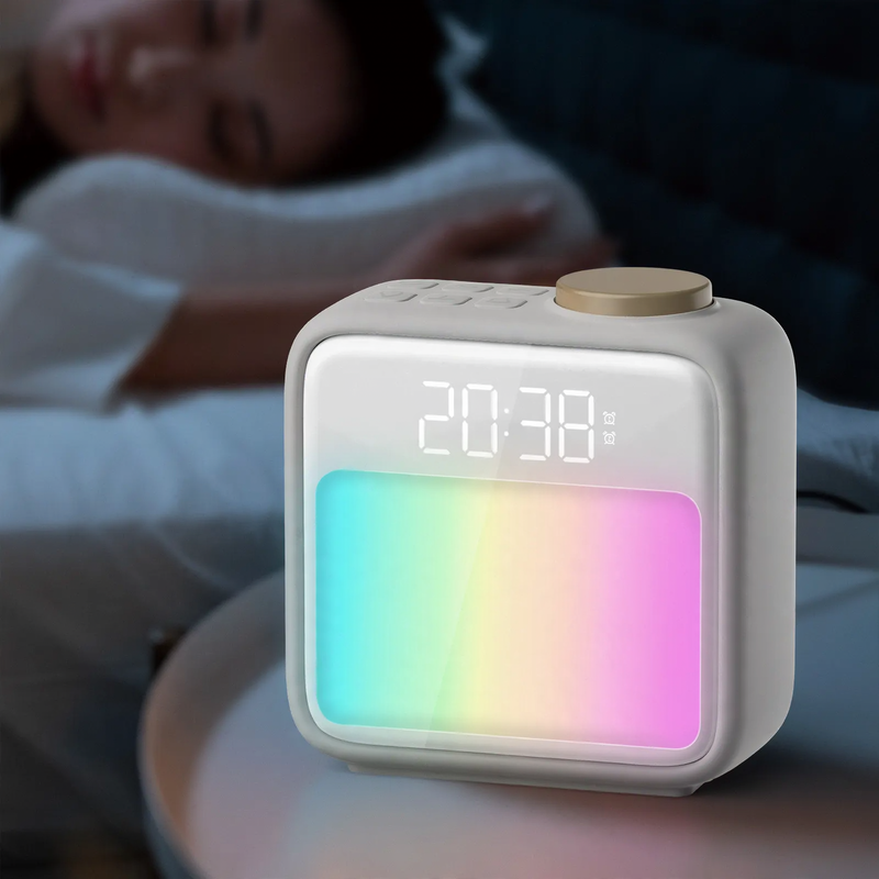 Multifunctional light alarm clock with ambient light
