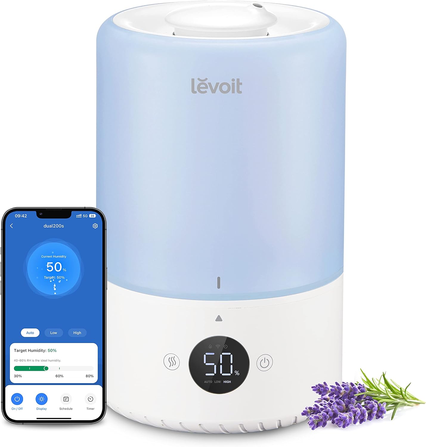 Levoit Dual 200S Humidificador Inteligente de Gran Capacidad 3 Litros