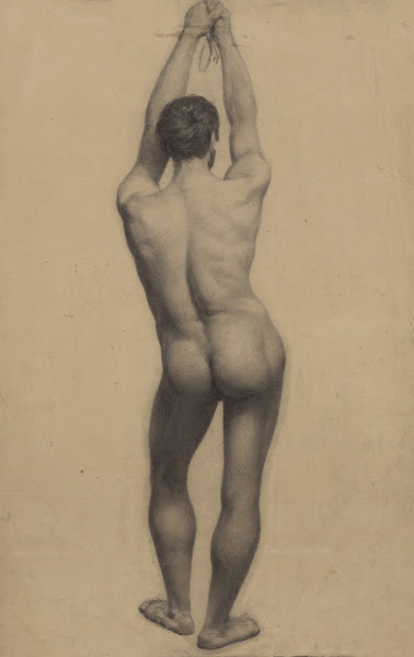 Male nude seen from the back 19th century