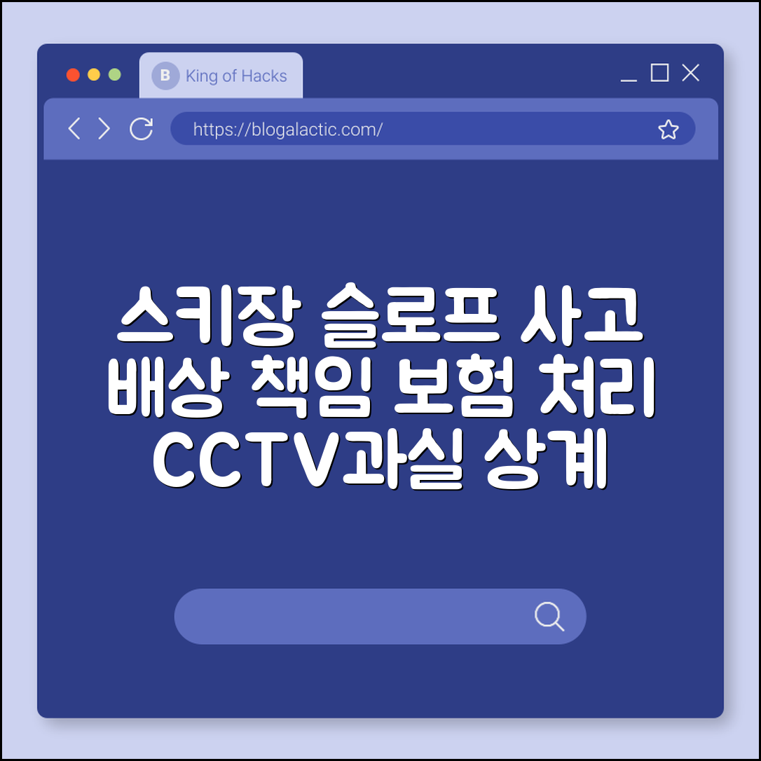 스키장 슬로프 충돌 사고 배상 책임 보험 처리 및 과실 상계 (후방충돌과실, 안전수칙위반, CCTV확보)
