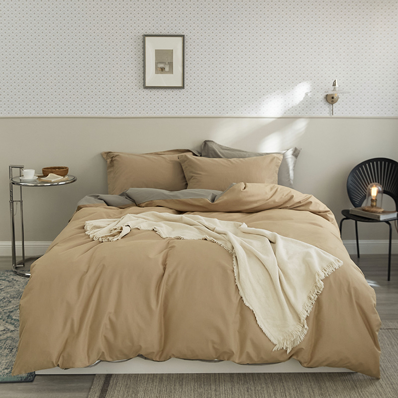 Bed linen set, 4-piece, cotton, flocked