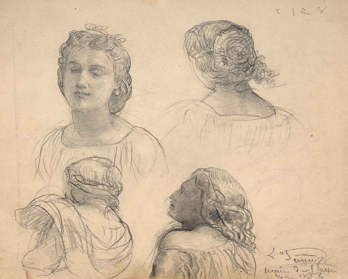 Studies of women for Le Poème de lâme 1856