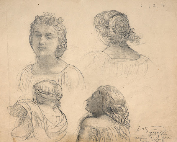 Studies of women for Le Poème de lâme 1856