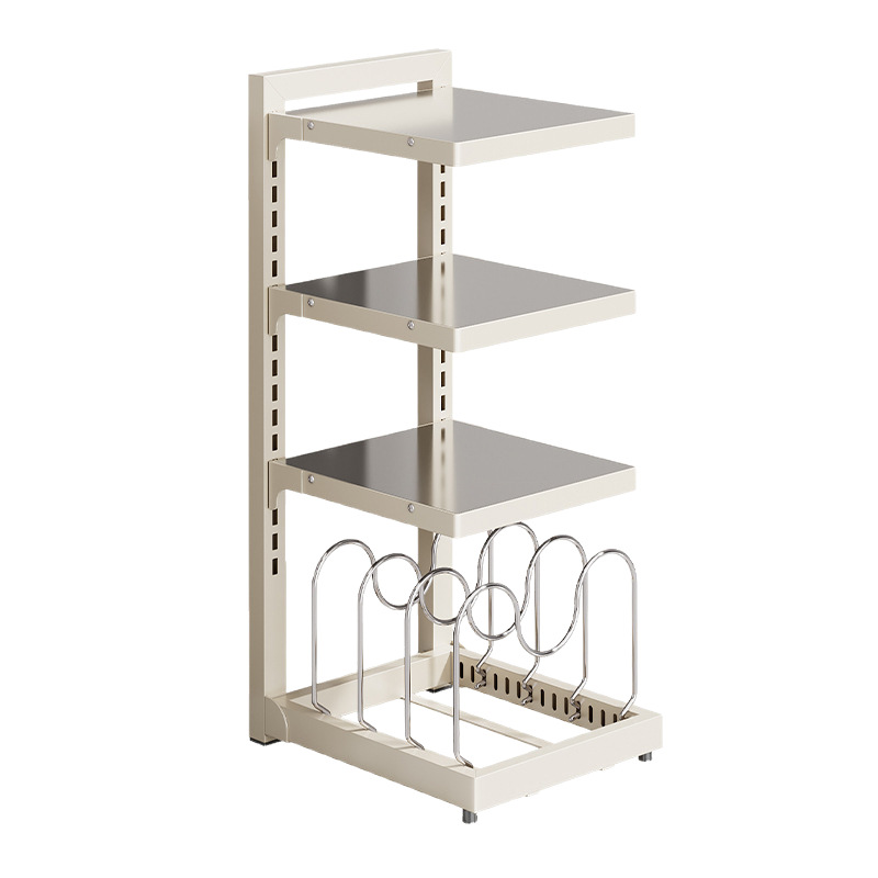 Stainless steel pot stand, 2-4 levels, adjustable