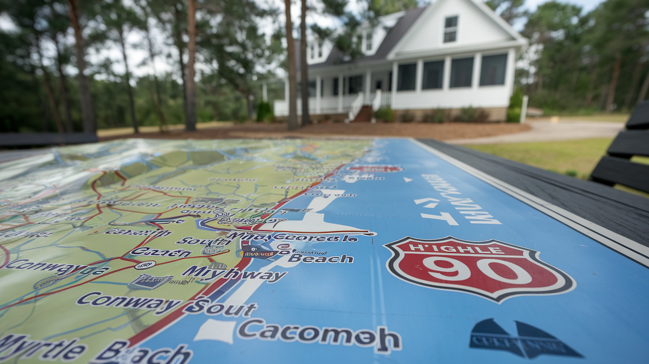 Distance from Myrtle Beach to Highway 90 Conway SC