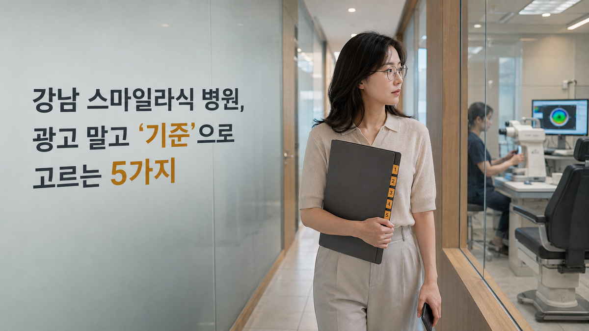 강남 스마일라식 병원, 광고 말고 ‘기준’으로 고르는 5가지 