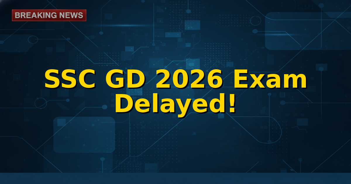 Image showing an official notice board with a 'Postponed' stamp, relevant to SSC GD Constable 2026 exam.