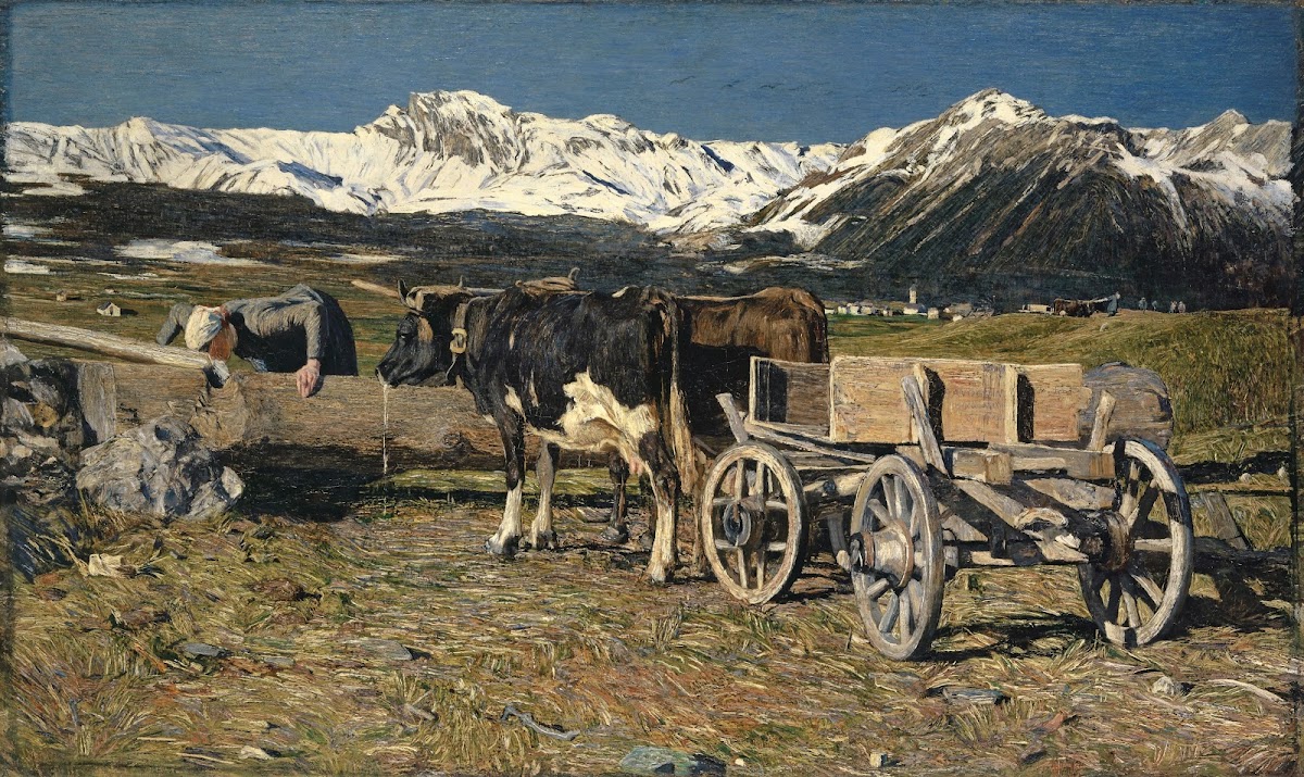 At the Watering Place Cows in the Yoke 1888