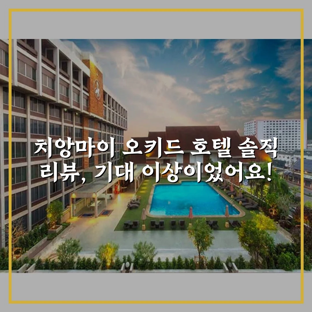 치앙마이 오키드 호텔 솔직 리뷰, 기대 이상이었어요!