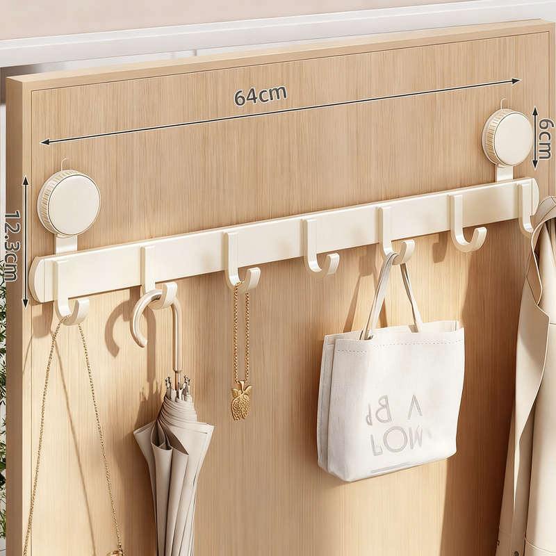 Suction Cup Hook Rack Made from Space Aluminum