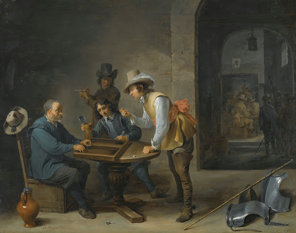 A Guardroom Scene With Tric Trac Players In The Foreground 1647