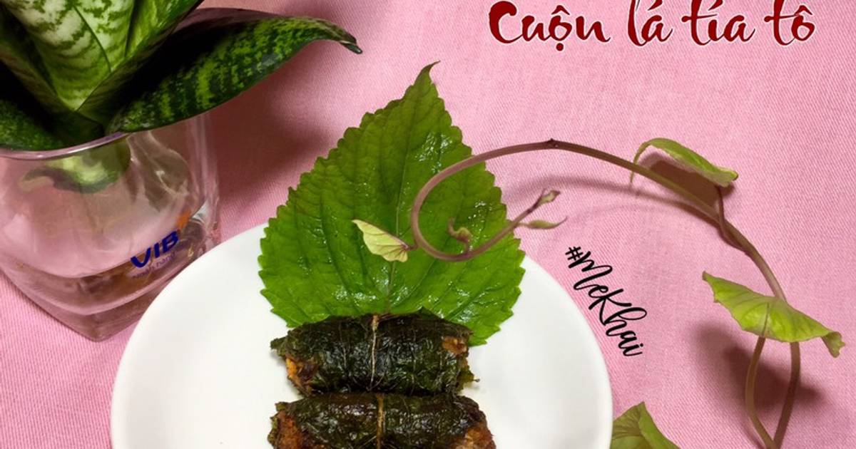 Chả ếch cuộn lá tía tô