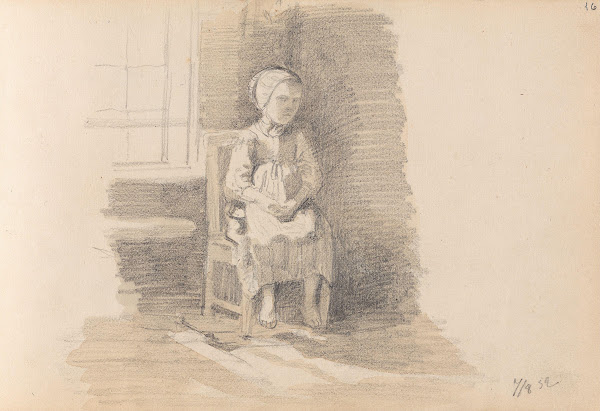 Sittende jente ved vindu 1852