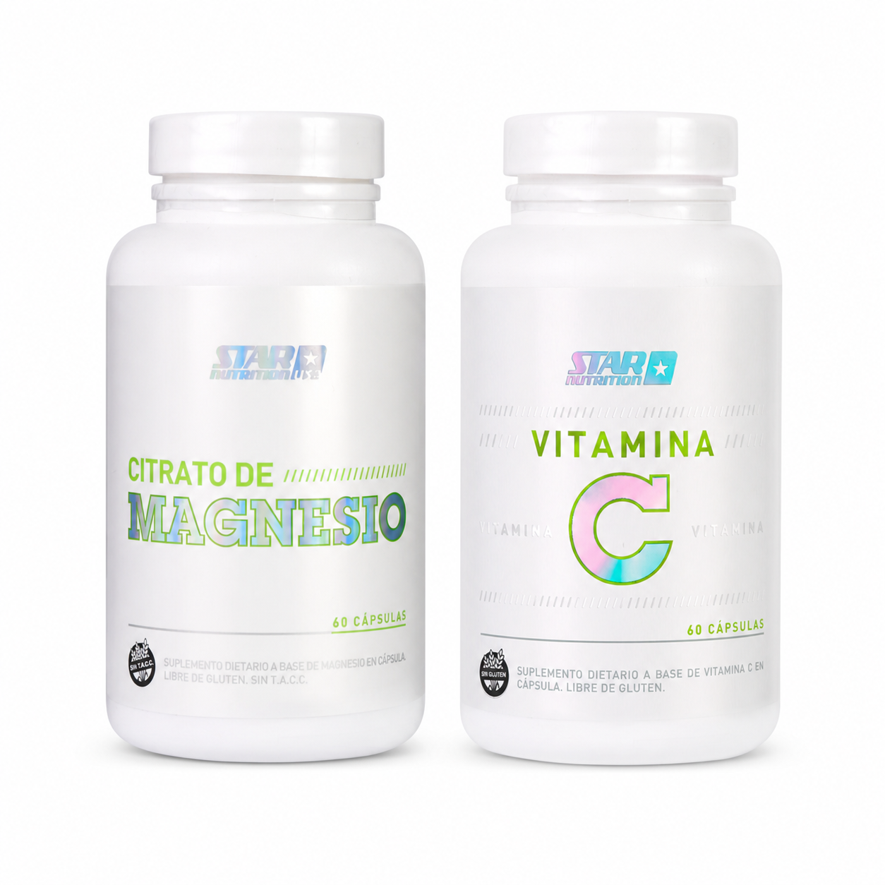 Kit Citrato de Magnesio + Vitamina C 60 cápsulas
