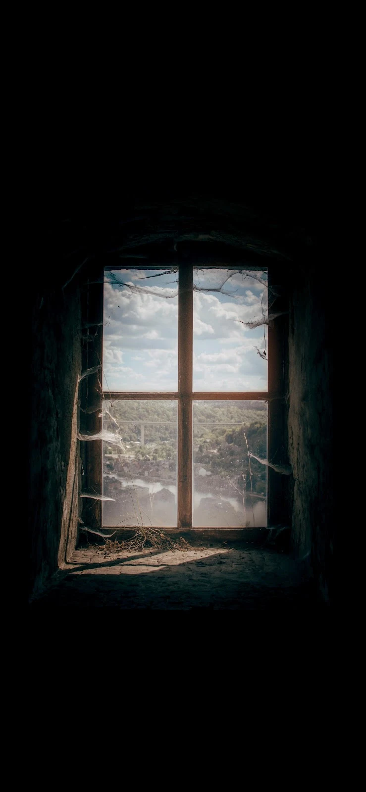 Old Window Looking Outside - Atmospheric Photography 5K iPhone Wallpaper (3820x8276)