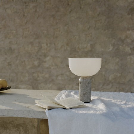 Mushroom-shaped table lamp, marble, LED, touch switch