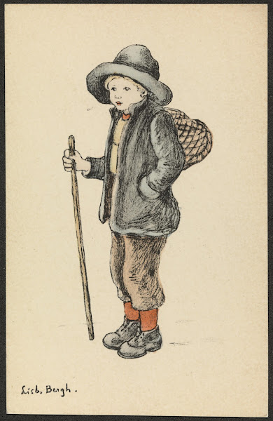 Child holding a walking stick