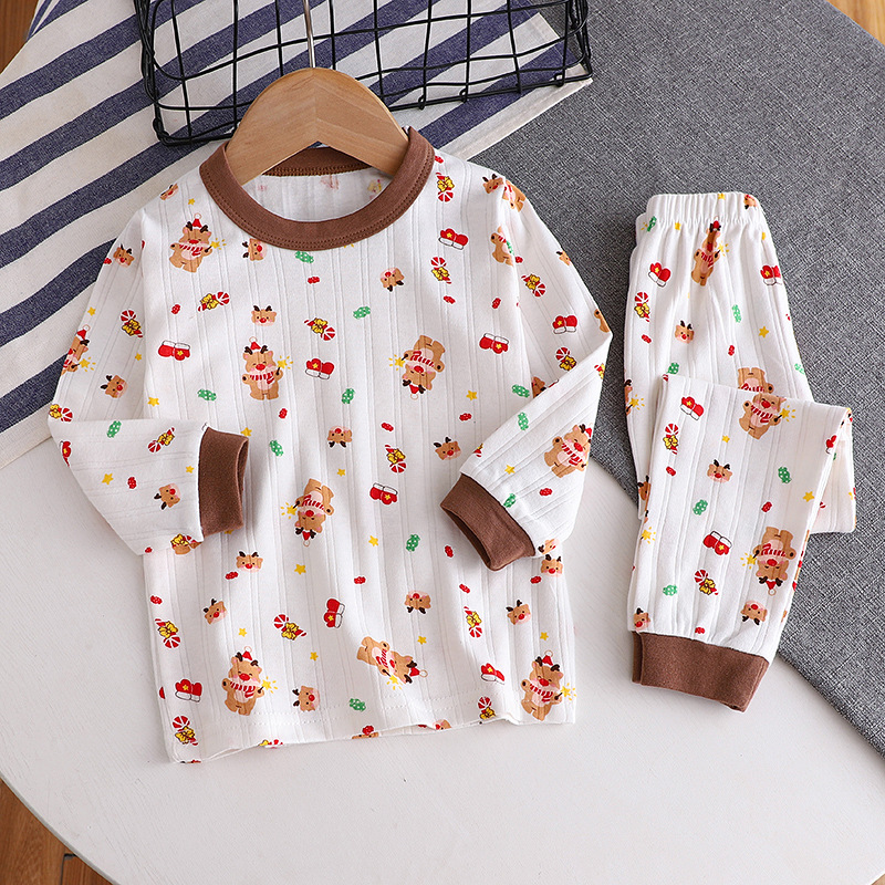 Kids' Pajama Set, Cotton, Jacquard Pattern