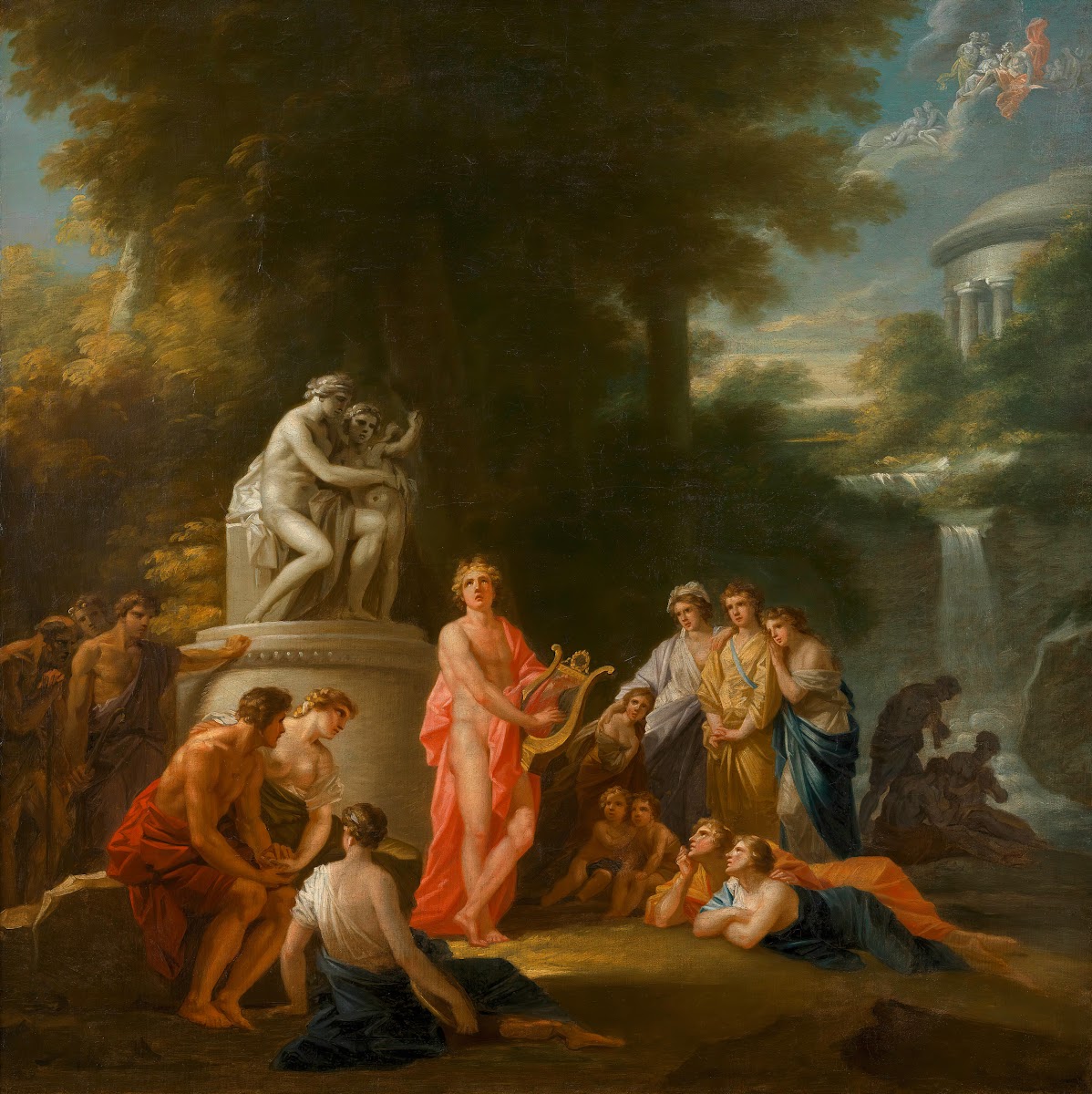 Apollo spielt auf der Lyra im Kreis der Hirten Entwurf für den Vorhang des Alten