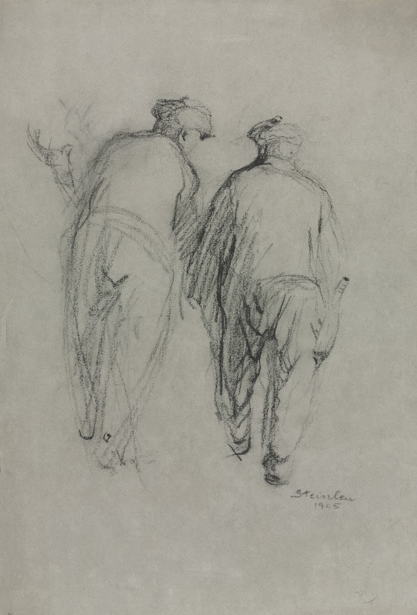 Two Men Working Rear View 1905