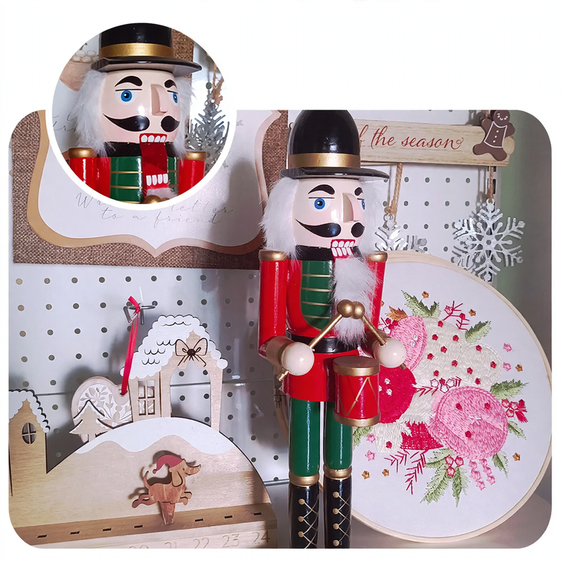 Wood Nutcracker Soldier, 14 inch, Drummer Design