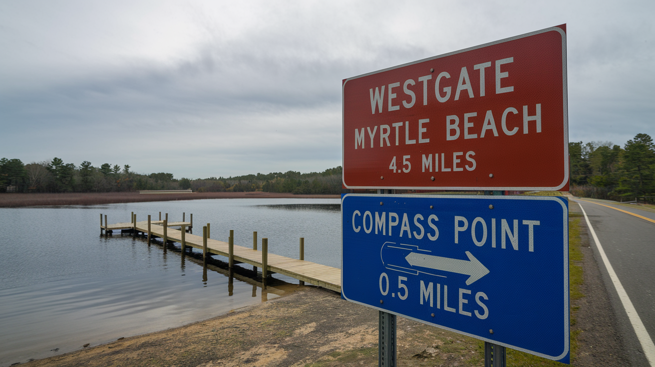 Distance from Westgate Myrtle Beach to Compass Point