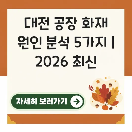 대전 공장 화재 원인 분석 방법