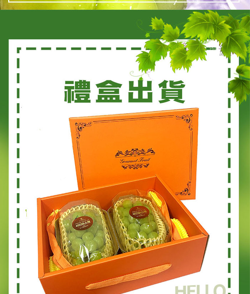 韓國麝香葡萄禮盒 600g&times;2串