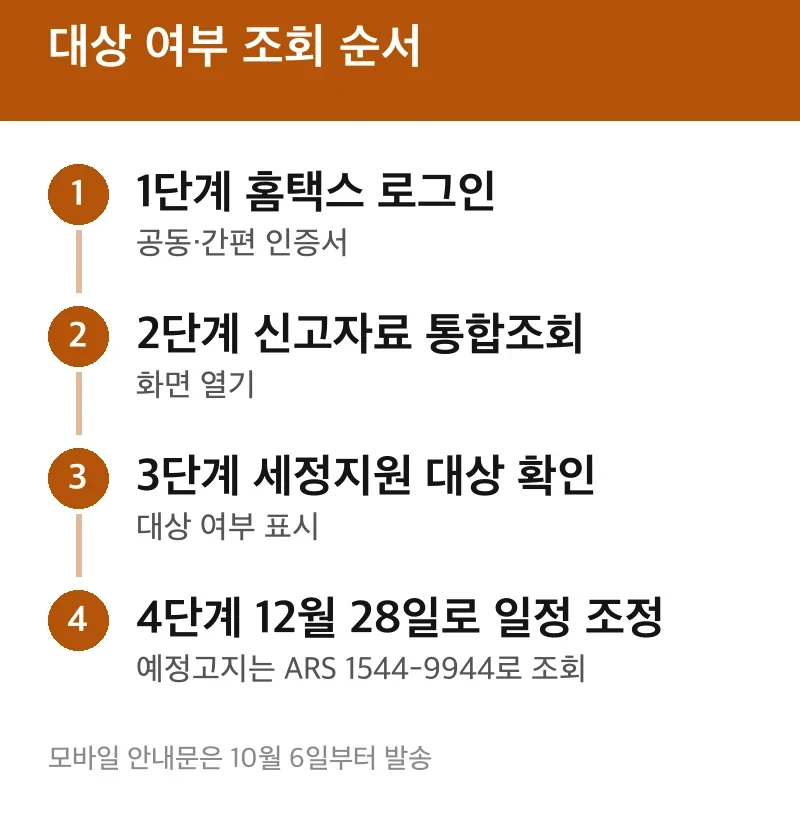 대상 여부 조회 순서