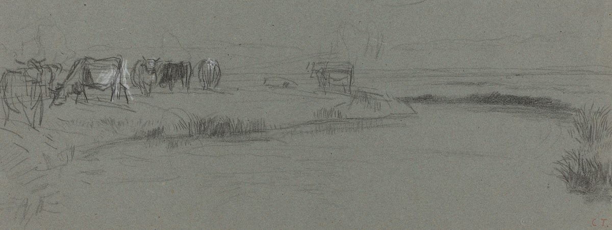 River Bank with Cattle probably after 1850
