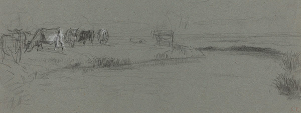 River Bank with Cattle probably after 1850