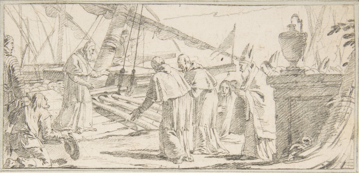 Bishops and Monks Being Received at a Ship by a Venerable Dignitary 16961770