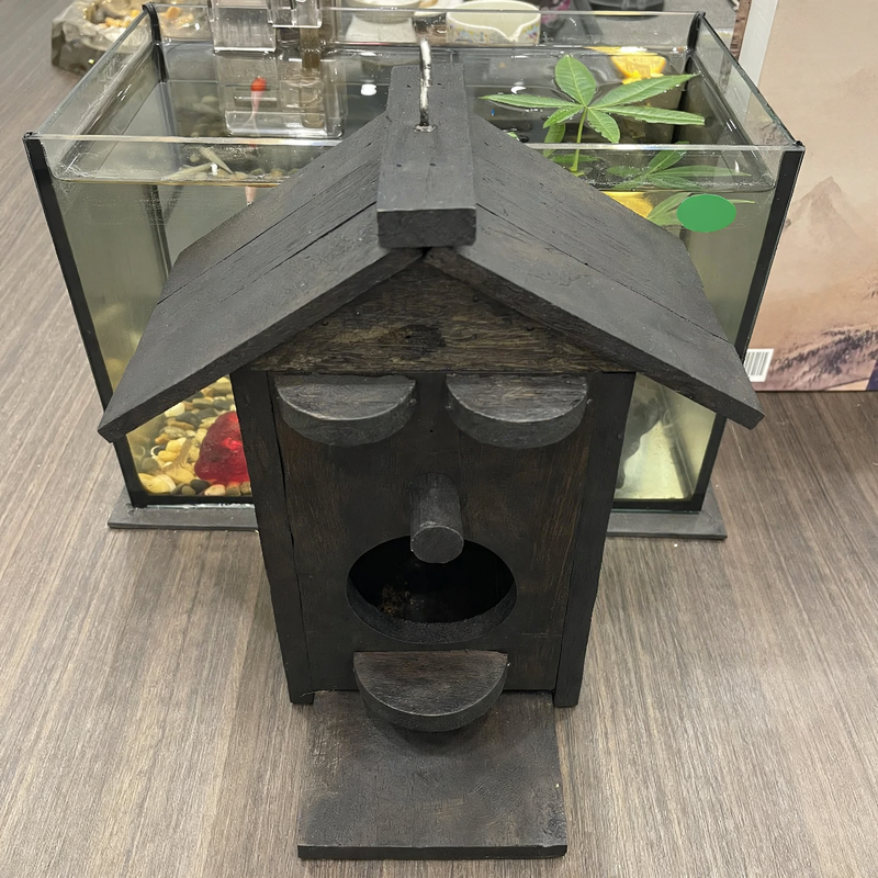 Teak wood birdhouse