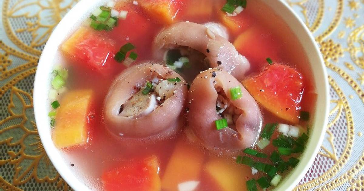 Canh giò heo hầm đu đủ