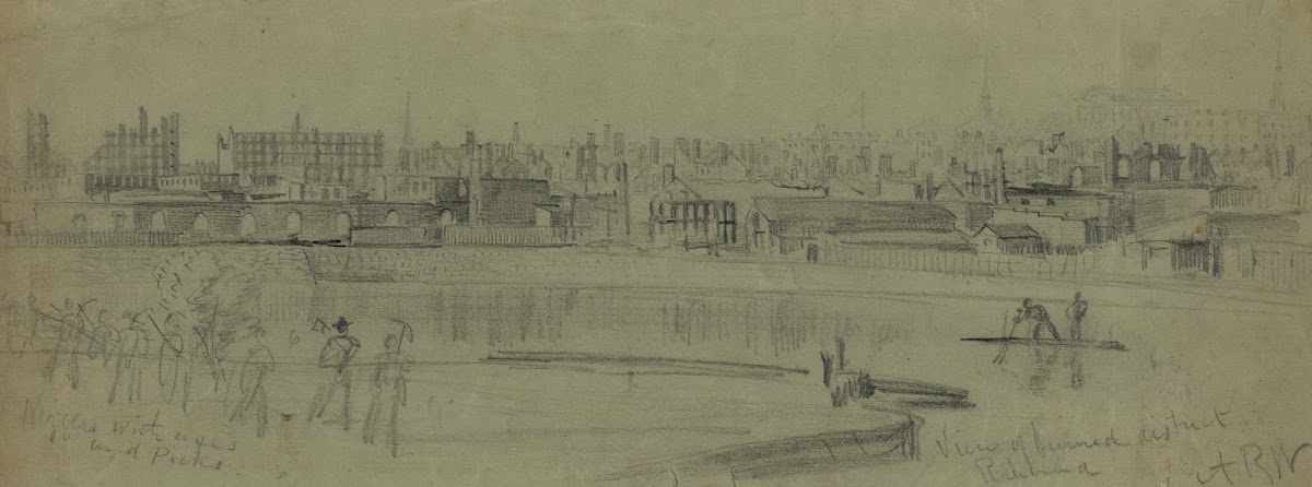 View of burned district Richmond 1865