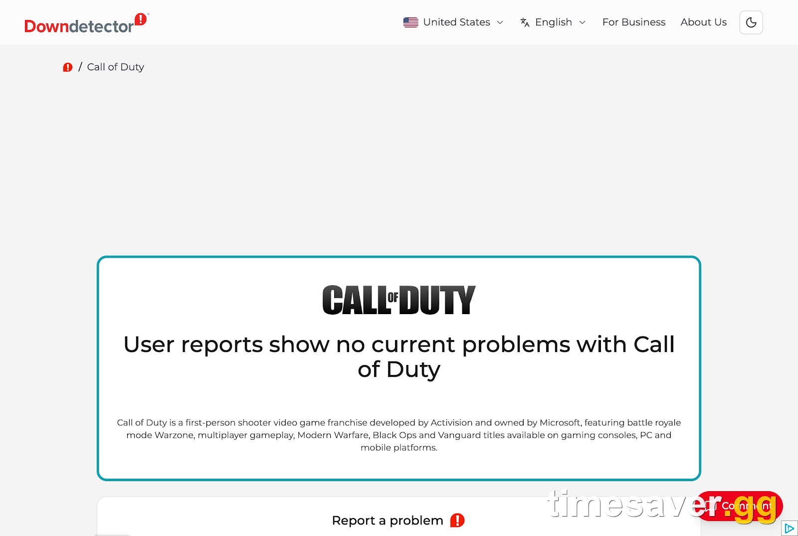 Downdetector's Call of Duty page tracks user-reported outages in real time — useful as an early smoke signal, but not the official source of truth