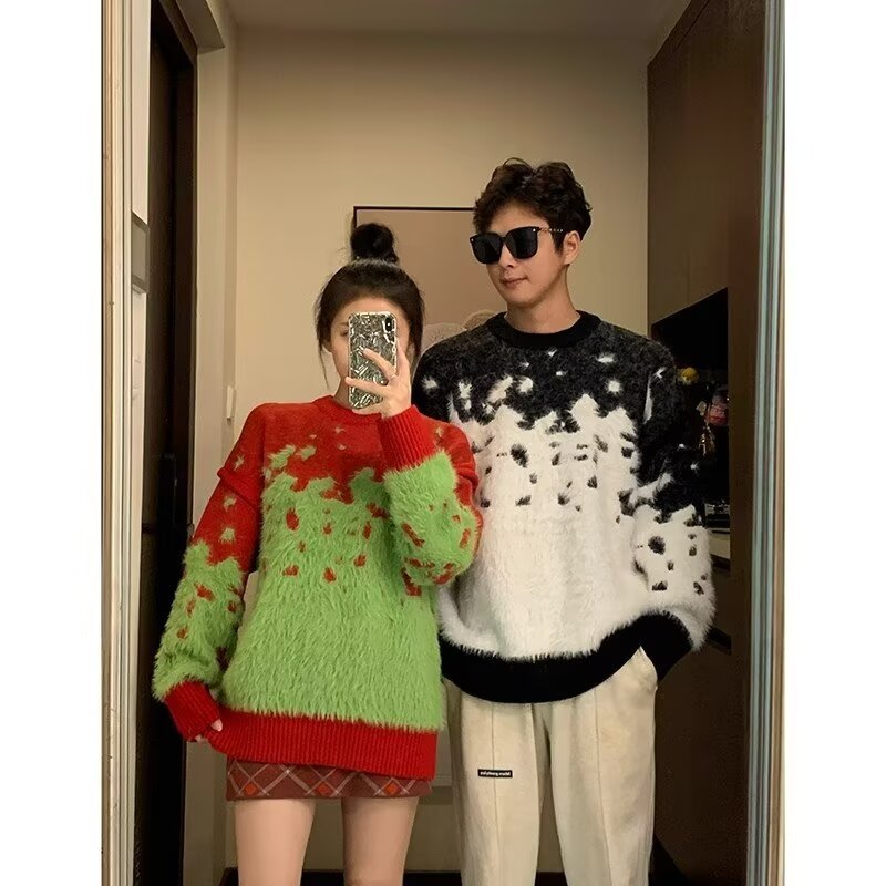 Weihnachts-Pullover für Paare, Strickpullover