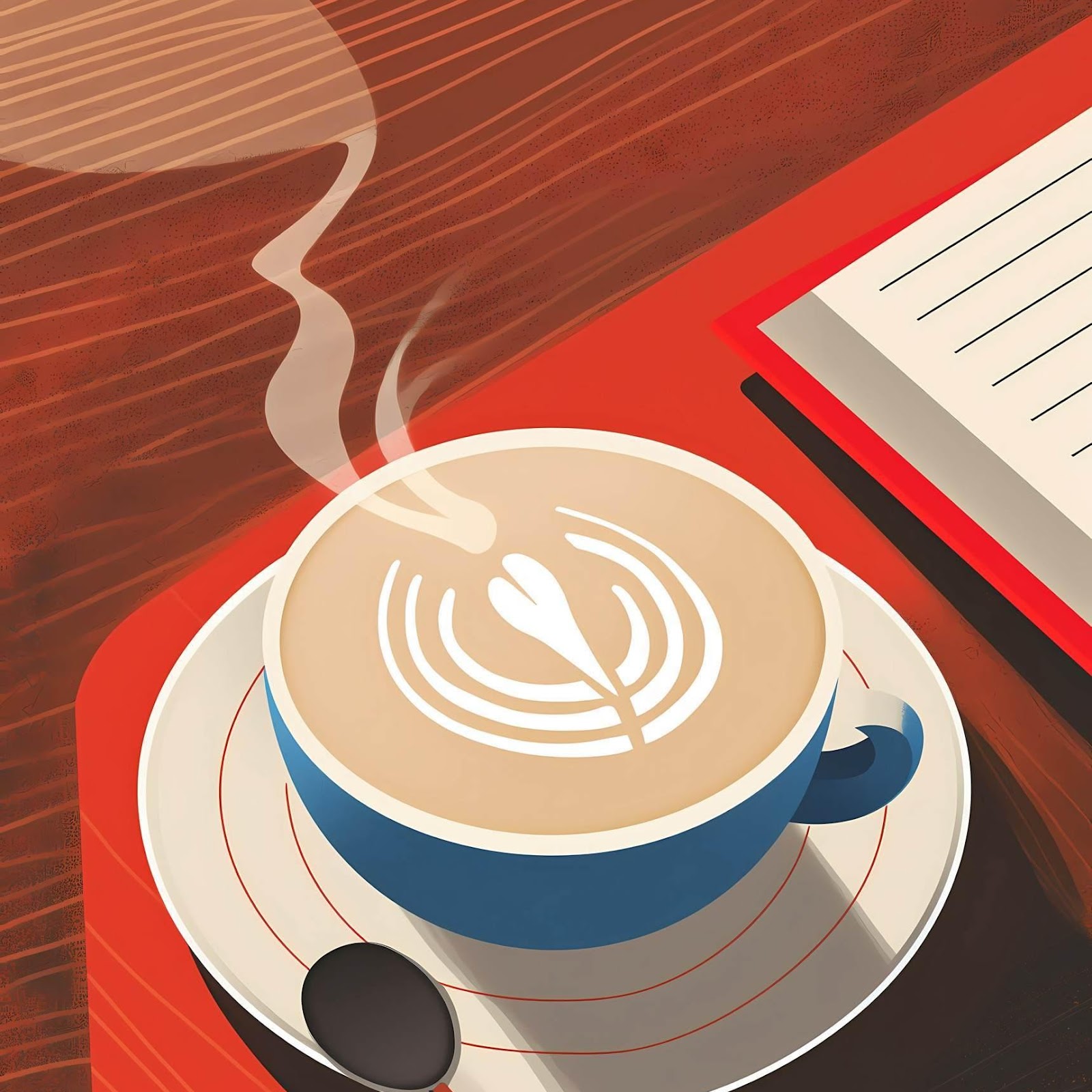 Download Coffee Illustration, Latte Art, Book And Coffee, Cafe Art 2K iPhone
