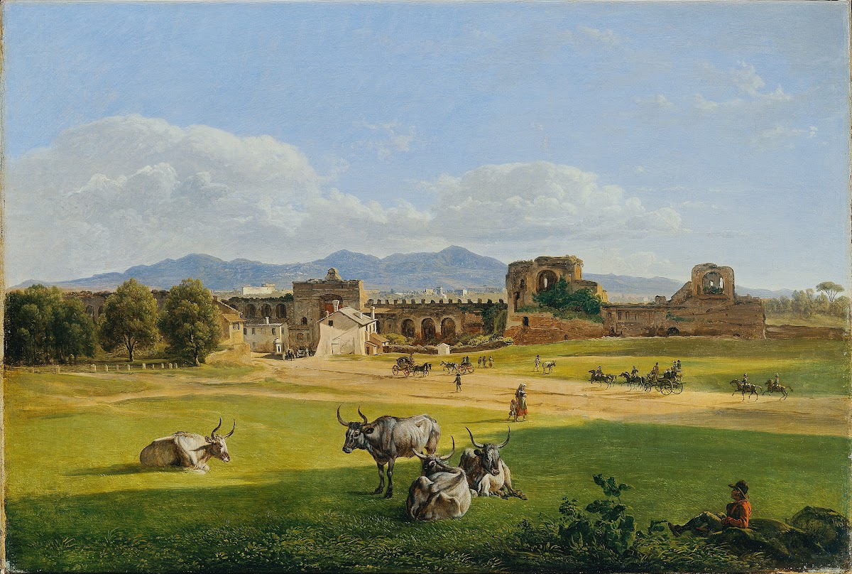 Die Porta San Giovanni gegen Frascati Campagna Landschaft 1820