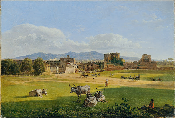 Die Porta San Giovanni gegen Frascati Campagna Landschaft 1820