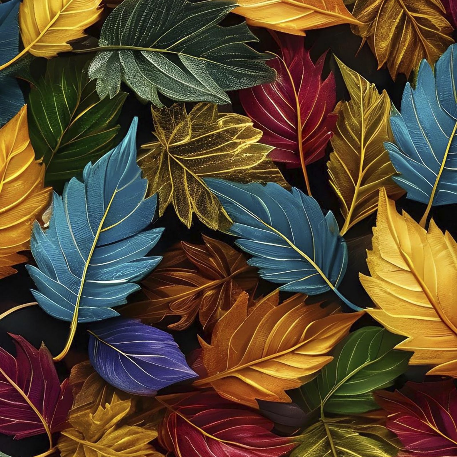Download Colorful Autumn Leaves Pattern Full HD iPhone
