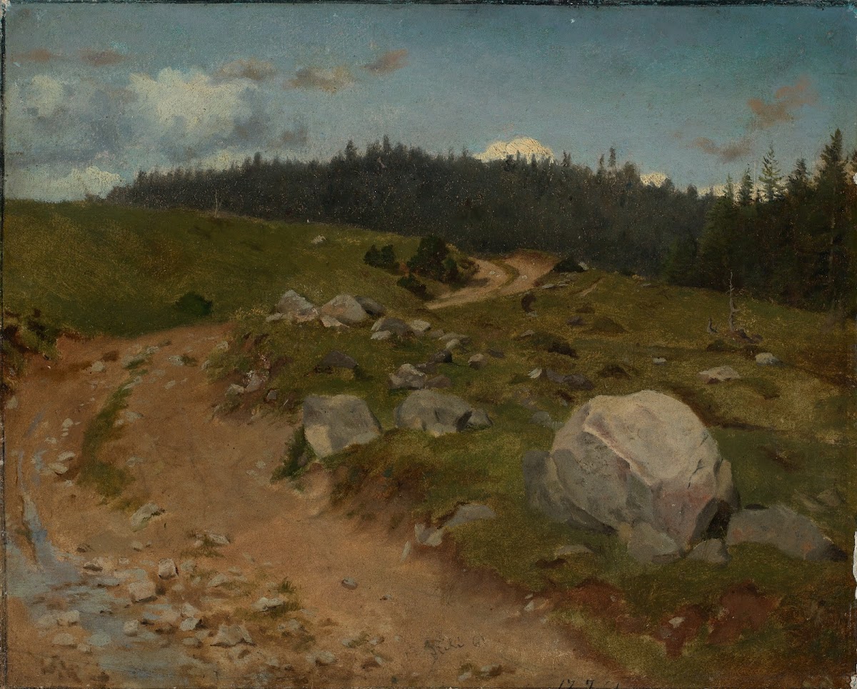 Steiniger Weg am Waldrand 1861