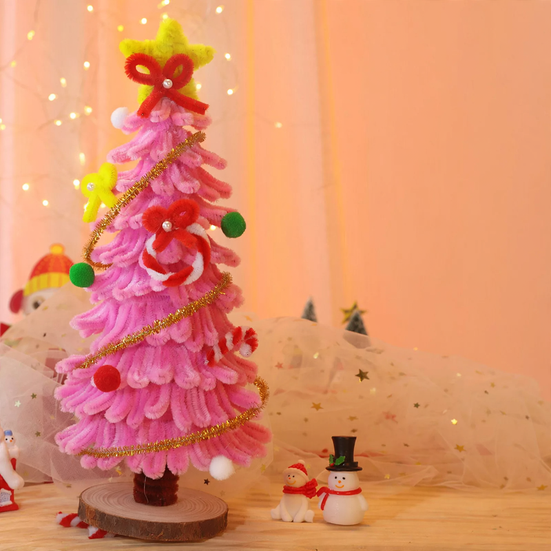 DIY Weihnachtsbaum Bastelset mit Holzsockel